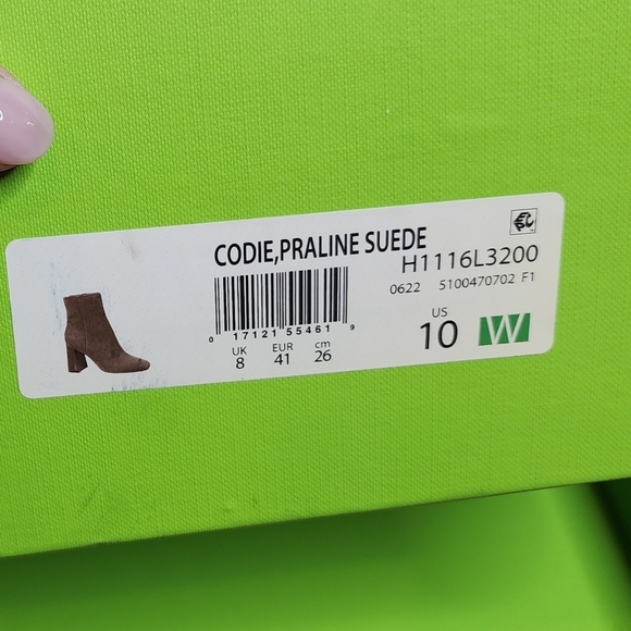 Sam Edelman 10W Suede Leather Codie Square Toe Bootie Nude Beige - Picture 4 of 16